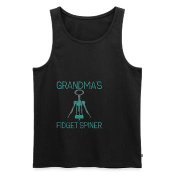 Fidget Spinner de grand-mère 3 - Débardeur bio Premium Homme - noir - Devant - Michal (187cm)