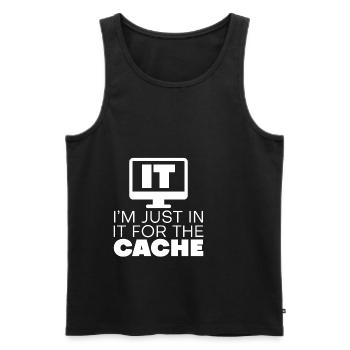 I'm Just In It For The Cache - Men's Premium Organic Tank Top - black - Front - AI Model Male 178 light (178cm)