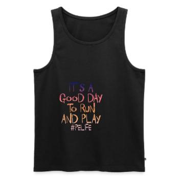 It's A Good Day To Run And Play 3 - Men's Premium Organic Tank Top - black - Front - AI Model Male 178 light (178cm)