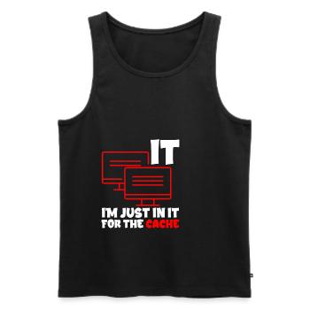 I'm Just In It For The Cache 2 - Men's Premium Organic Tank Top - black - Front - Michal (187cm)