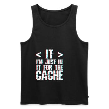 I'm Just In It For The Cache 3 - Men's Premium Organic Tank Top - black - Front - Michal (187cm)