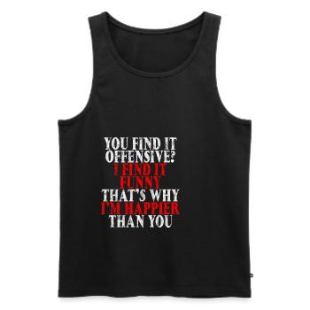 You Find It Offensive, I Find It Funny 3 - Men's Premium Organic Tank Top - black - Front - AI Model Male 178 light (178cm)