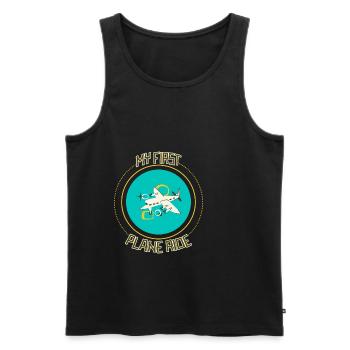 My First Plane Ride 33 - Men's Premium Organic Tank Top - black - Front - AI Model Male 178 light (178cm)