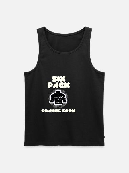 Six Pack Coming Soon 36 - Men's Premium Organic Tank Top - black