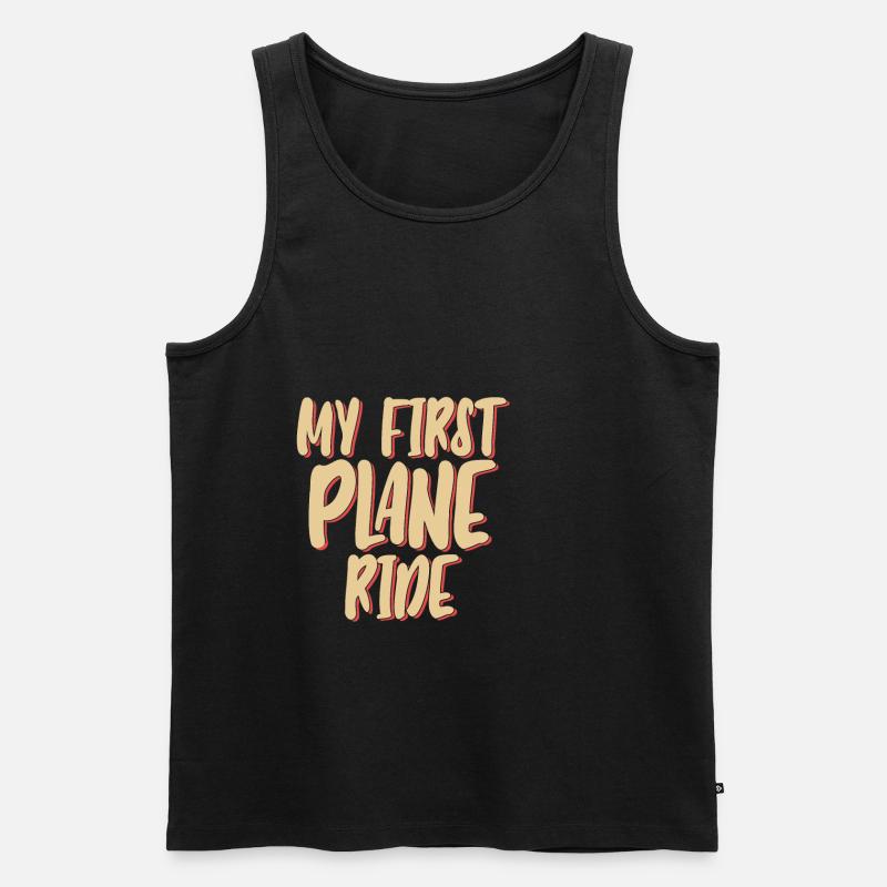 My First Plane Ride 44 - Männer Premium Bio Tank Top - Schwarz