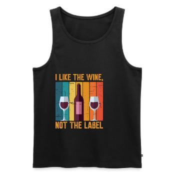 J’aime le vin, pas l’étiquette 15 - Débardeur bio Premium Homme - noir - Devant - Michal (187cm)
