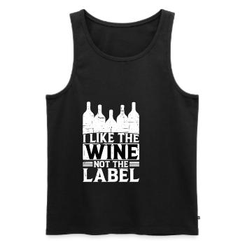 J’aime le vin, pas l’étiquette 16 - Débardeur bio Premium Homme - noir - Devant - Michal (187cm)