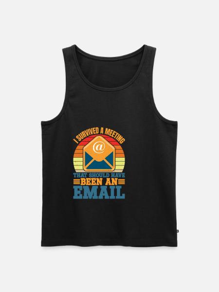 I Survived Another Meeting 10 - Men's Premium Organic Tank Top - black