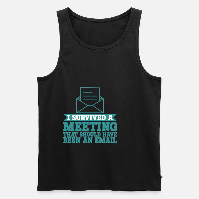 I Survived Another Meeting 9 - Männer Premium Bio Tank Top - Schwarz