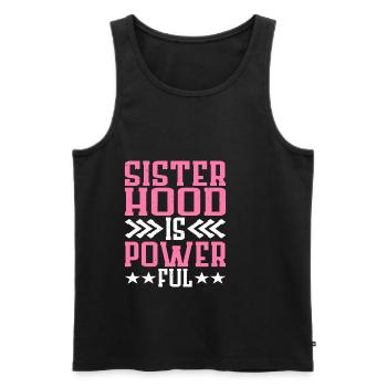 Sisterhood is Powerful 18 - Männer Premium Bio Tank Top - Schwarz - Vorne - AI Model Male 178 light (178cm)