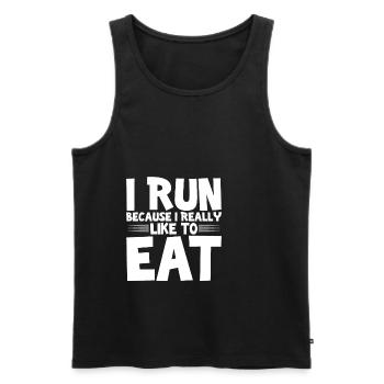 I run because I really like to eat 3 - Men's Premium Organic Tank Top - black - Front - Michal (187cm)