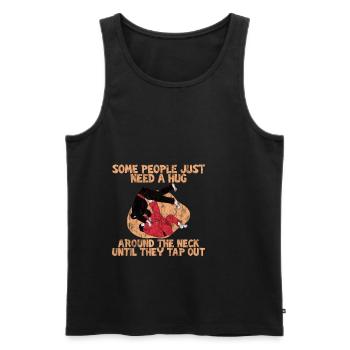 Some People Just Need A Hug Around The Neck 2 - Männer Premium Bio Tank Top - Schwarz - Vorne - AI Model Male 178 light (178cm)