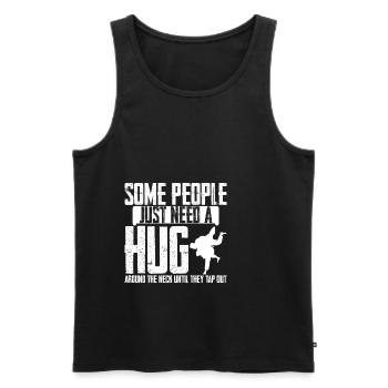 Some People Just Need A Hug Around The Neck 4 - Männer Premium Bio Tank Top - Schwarz - Vorne - AI Model Male 178 light (178cm)