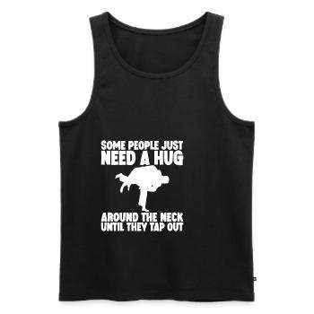 Some People Just Need A Hug Around The Neck 1 - Männer Premium Bio Tank Top - Schwarz - Vorne - AI Model Male 178 light (178cm)