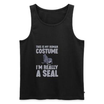 This Is My Human Costume, I'm Really A Seal - Männer Premium Bio Tank Top - Schwarz - Vorne - Michal (187cm)