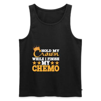 Tenez ma couronne pendant que je termine ma chimio 27 - Débardeur bio Premium Homme - noir - Devant - Michal (187cm)