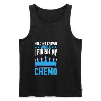 Tenez ma couronne pendant que je termine ma chimio 29 - Débardeur bio Premium Homme - noir - Devant - Michal (187cm)