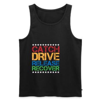 Catch Drive Release Recover 7 - Men's Premium Organic Tank Top - black - Front - AI Model Male 178 light (178cm)