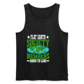 Flat Earth Society, Members Around The Globe 16 - Männer Premium Bio Tank Top - Schwarz - Vorne - AI Model Male 178 light (178cm)