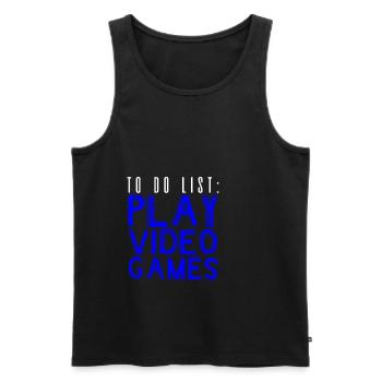 To Do List Play Video Games 2 - Men's Premium Organic Tank Top - black - Front - AI Model Male 178 light (178cm)