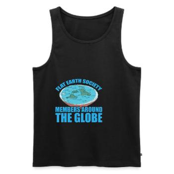 Flat Earth Society, Members Around The Globe 15 - Männer Premium Bio Tank Top - Schwarz - Vorne - AI Model Male 178 light (178cm)
