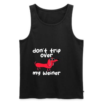 Don't Trip Over My Weiner - Men's Premium Organic Tank Top - black - Front - AI Model Male 178 light (178cm)