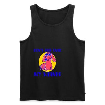 Don't Trip Over My Weiner 4 - Men's Premium Organic Tank Top - black - Front - AI Model Male 178 light (178cm)