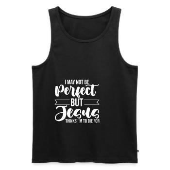 I'm Not Perfect But Jesus Thinks I'm To Die For 3 - Men's Premium Organic Tank Top - black - Front - Michal (187cm)