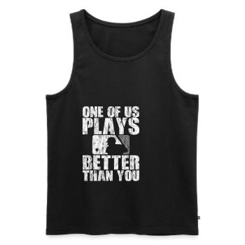 One Of Us Plays Better Than You 2 - Men's Premium Organic Tank Top - black - Front - AI Model Male 178 light (178cm)