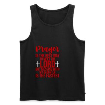 Prayer Is The Best Way To Meet The Lord 3 - Männer Premium Bio Tank Top - Schwarz - Vorne - AI Model Male 178 light (178cm)