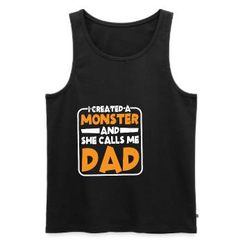 J’ai créé un monstre et elle m’appelle papa 2 - Débardeur bio Premium Homme - noir - Devant - Michal (187cm)