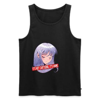 Ce ne sont pas des dessins animés, c’est de l’anime 4 - Débardeur bio Premium Homme - noir - Devant - Michal (187cm)