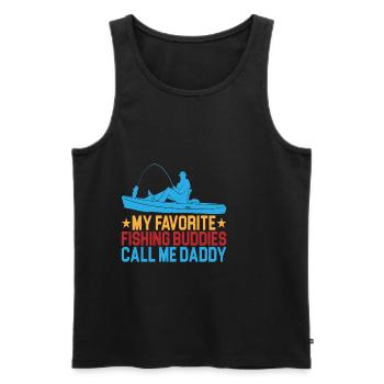 Mes copains de pêche préférés appelez-moi papa 4 - Débardeur bio Premium Homme - noir - Devant - Michal (187cm)