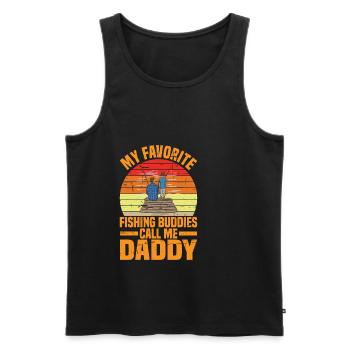 My Favorite Fishing Buddies Call Me Daddy - Men's Premium Organic Tank Top - black - Front - Michal (187cm)