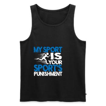 Mon sport est la punition de votre sport 2 - Débardeur bio Premium Homme - noir - Devant - AI Model Male 178 light (178cm)