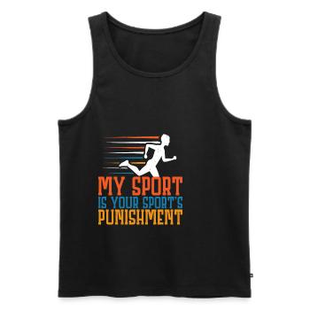 Mon sport est la punition de votre sport 4 - Débardeur bio Premium Homme - noir - Devant - AI Model Male 178 light (178cm)