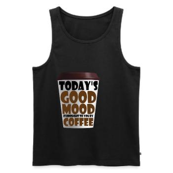 Today's Good Mood Is Brought To You By Coffee 2 - Men's Premium Organic Tank Top - black - Front - Michal (187cm)