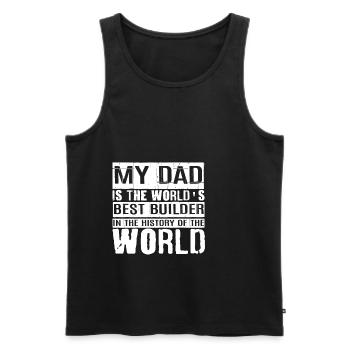 My Dad Is The World's Best Builder 2 - Men's Premium Organic Tank Top - black - Front - Michal (187cm)