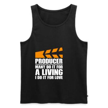 Producer Many Do It For A Living I Do It For Love - Männer Premium Bio Tank Top - Schwarz - Vorne - Michal (187cm)