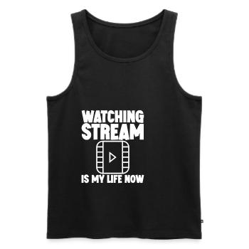 Watching Stream Is My Life Now 3 - Männer Premium Bio Tank Top - Schwarz - Vorne - Michal (187cm)