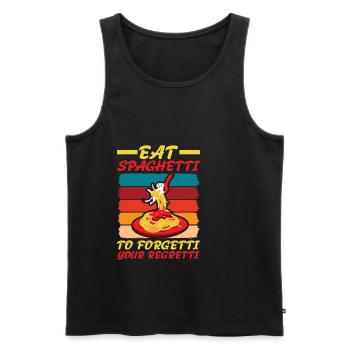 Eat Spaghetti To Forgetti Your Regretti 4 - Männer Premium Bio Tank Top - Schwarz - Vorne - Michal (187cm)