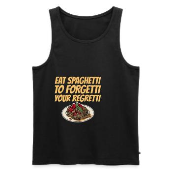 Eat Spaghetti To Forgetti Your Regretti 6 - Männer Premium Bio Tank Top - Schwarz - Vorne - Michal (187cm)