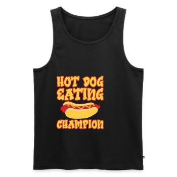 Hot Dog Eating Champion 5 - Männer Premium Bio Tank Top - Schwarz - Vorne - AI Model Male 178 light (178cm)