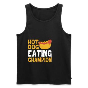 Hot Dog Eating Champion 4 - Männer Premium Bio Tank Top - Schwarz - Vorne - AI Model Male 178 light (178cm)