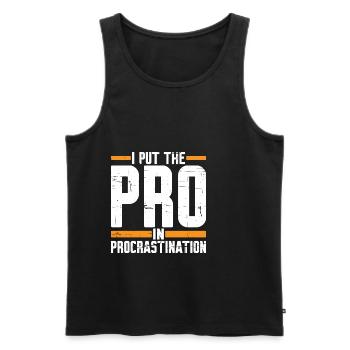 I Put The Pro In Procrastination 5 - Männer Premium Bio Tank Top - Schwarz - Vorne - AI Model Male 178 light (178cm)