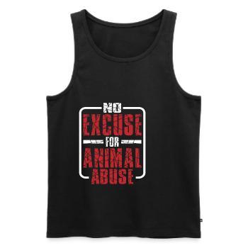 Aucune excuse pour la maltraitance animale 5 - Débardeur bio Premium Homme - noir - Devant - AI Model Male 178 light (178cm)