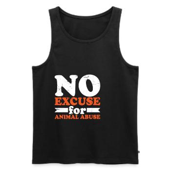 No Excuse For Animal Abuse 6 - Men's Premium Organic Tank Top - black - Front - AI Model Male 178 light (178cm)