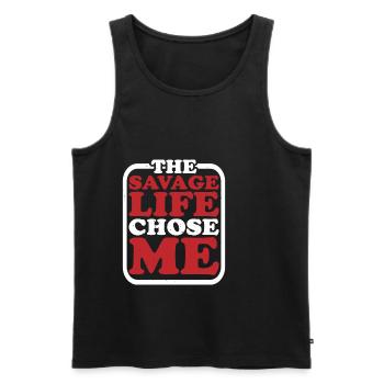 The Savage Life Chose Me 7 - Männer Premium Bio Tank Top - Schwarz - Vorne - Michal (187cm)