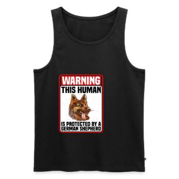 This human is protected by a German Shepherd 4 - Men's Premium Organic Tank Top - black - Front - Michal (187cm)