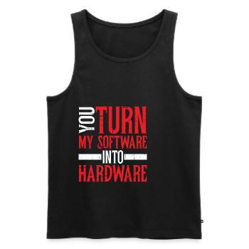 You Turn My Software Into Hardware 8 - Men's Premium Organic Tank Top - black - Front - AI Model Male 178 light (178cm)